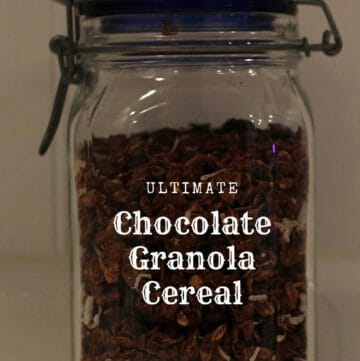 jar of chocolate granola cereal