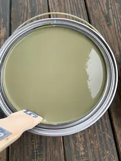 can of paint in sherwin williams olive grove color