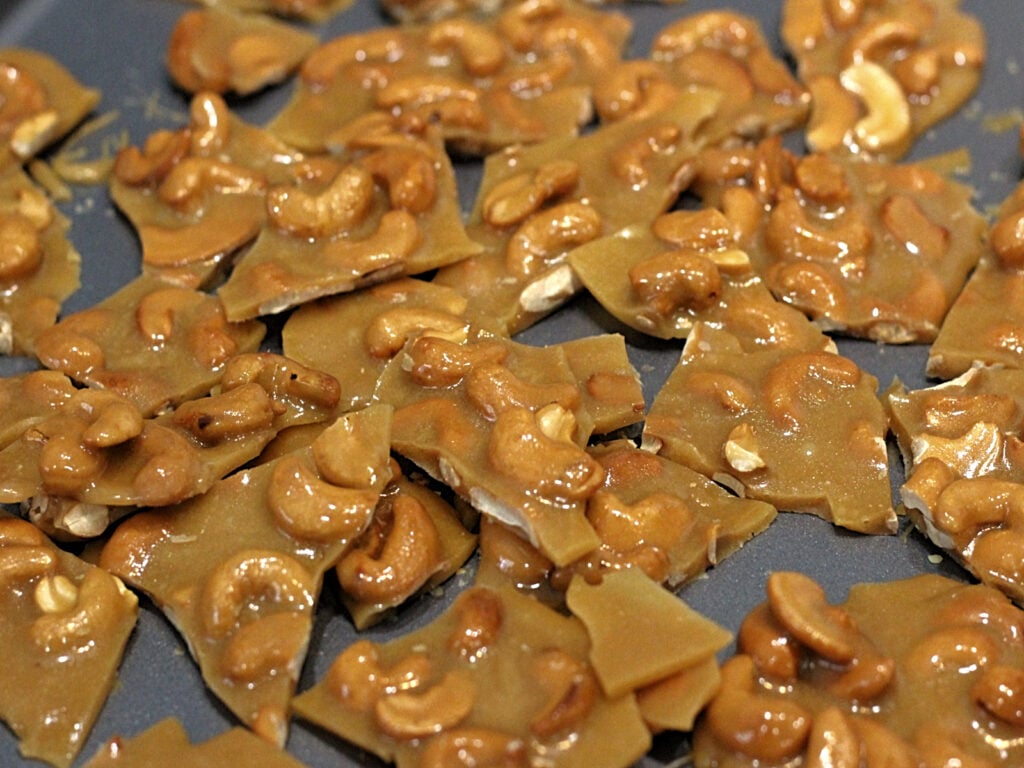 tray of cashew brittle