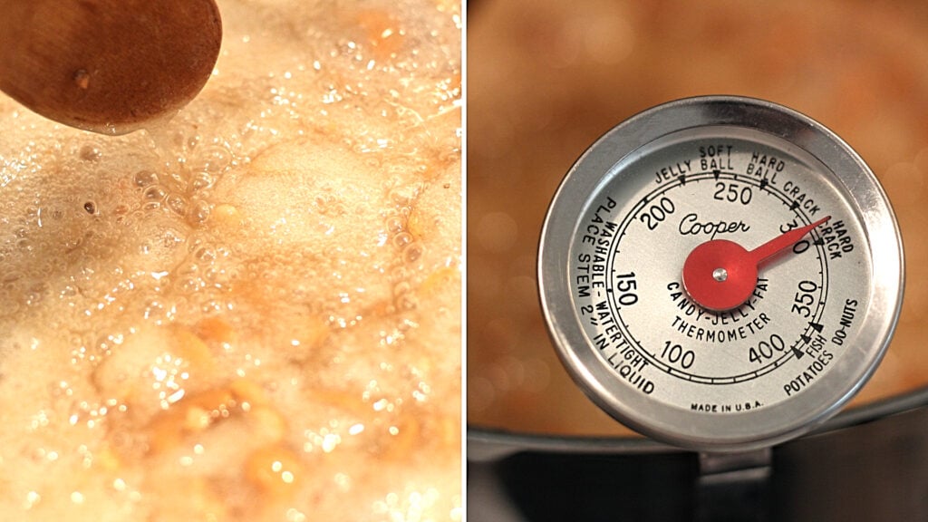 brittle boiling after cashews added to hard crack stage