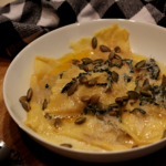 homemade pumpkin ravioli with brown butter sage sauce