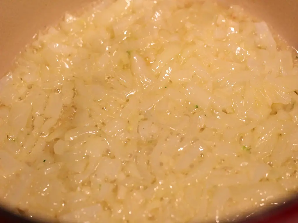 onions cooking in butter