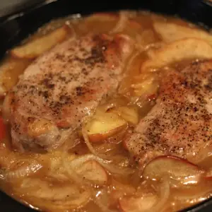 pork chops with apples onions and cider sauce