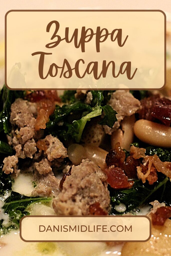 Pinterest pin of zuppa toscana