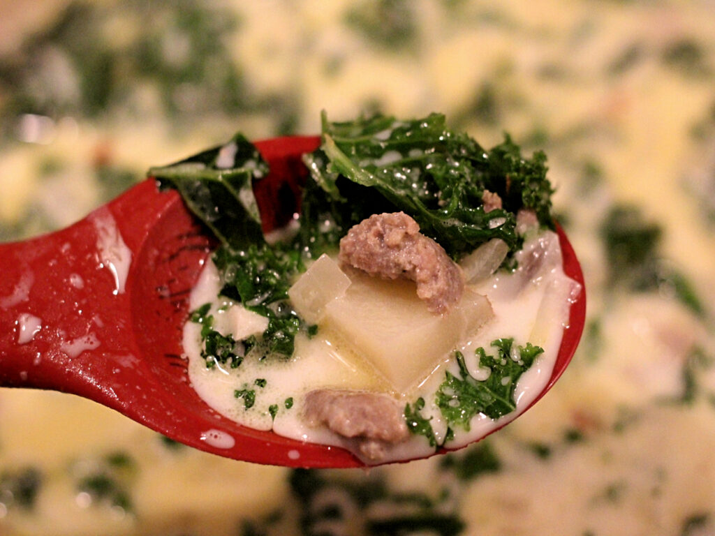 spoonful of zuppa toscana