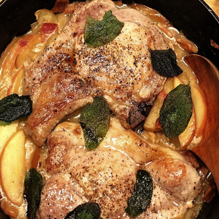 pork chops with apples and bacon
