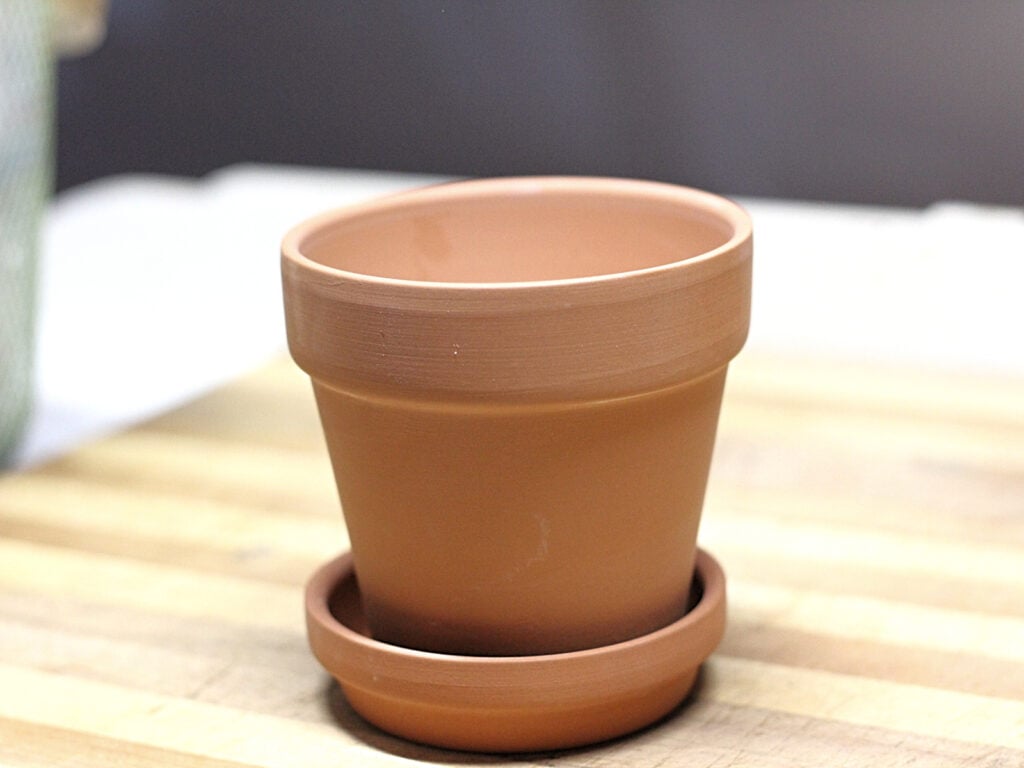 terracotta pot with saucer