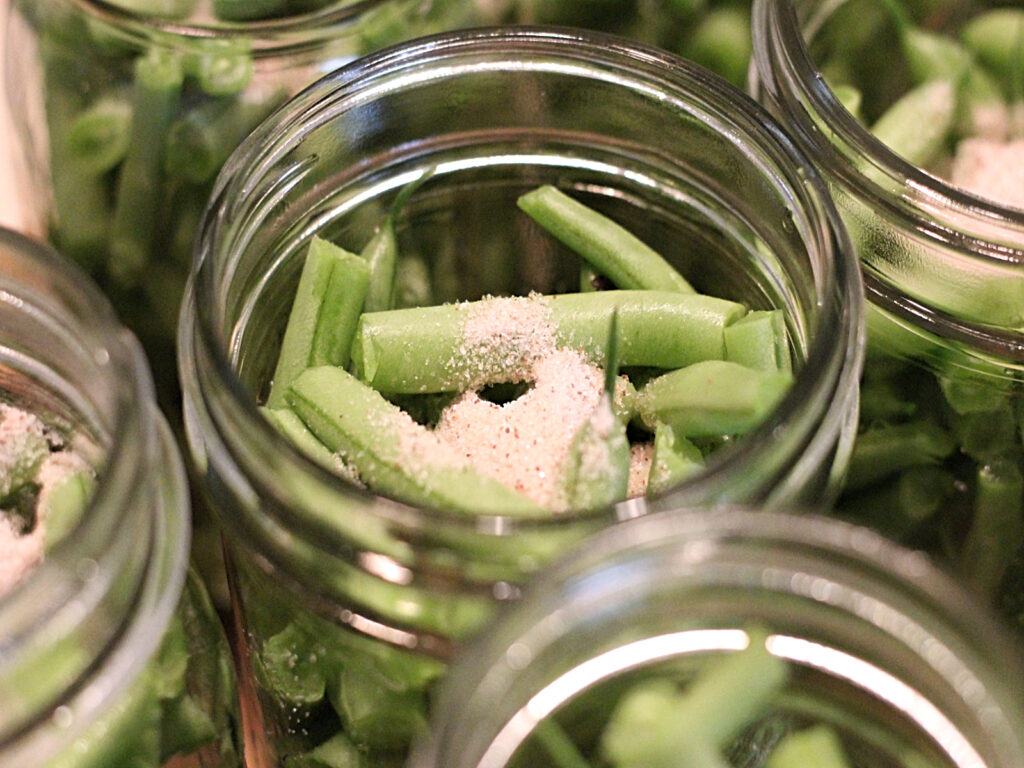 salt added to each jar