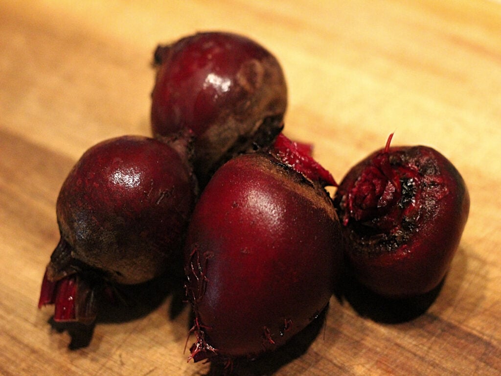 clean, scrubbed beets