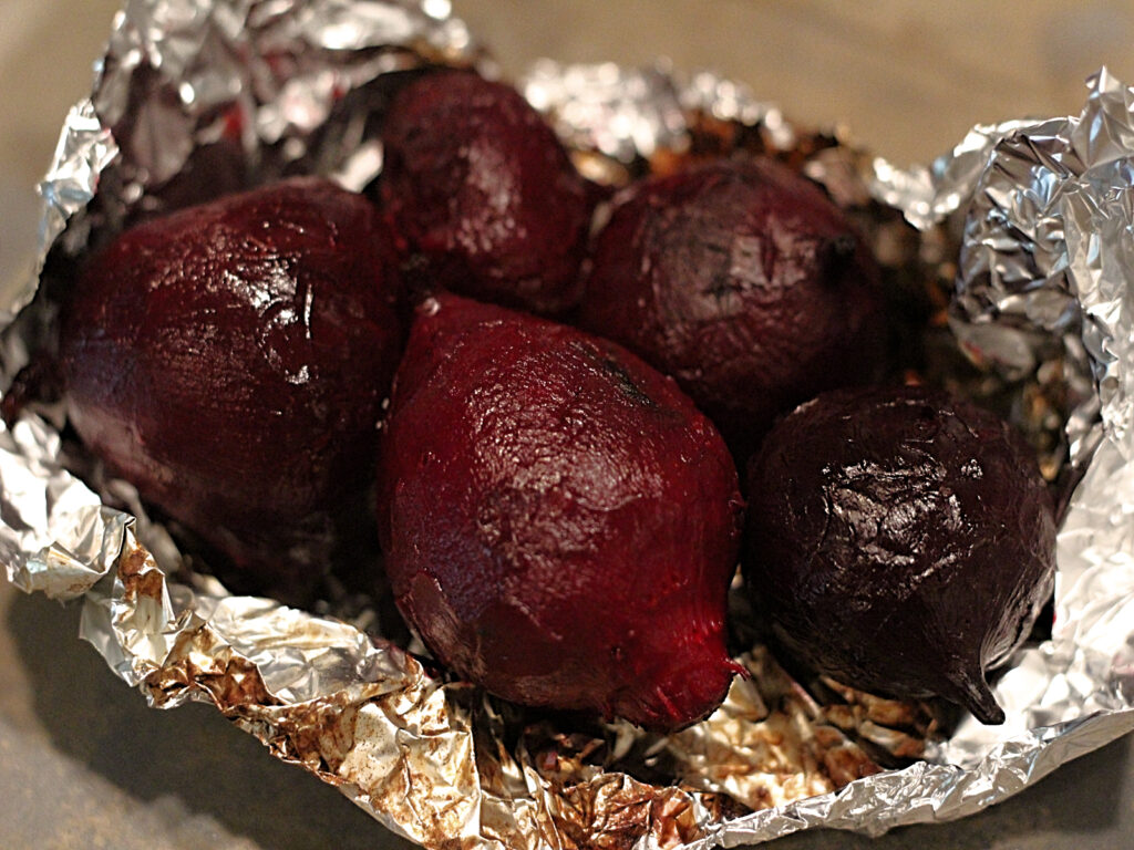 peeled beets after roasting