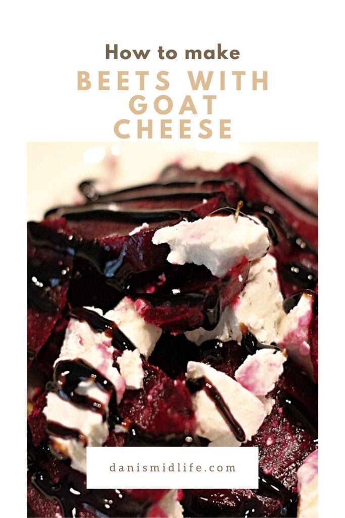 pinterest pin of roasted beets and goat cheese