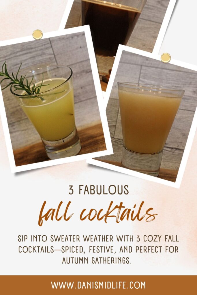 Pinterest pin of 3 fall cocktails