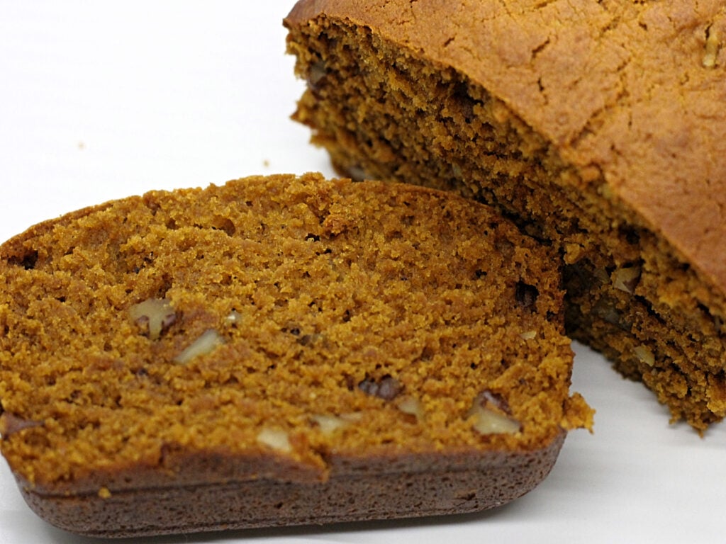 slice of honey pumpkin bread