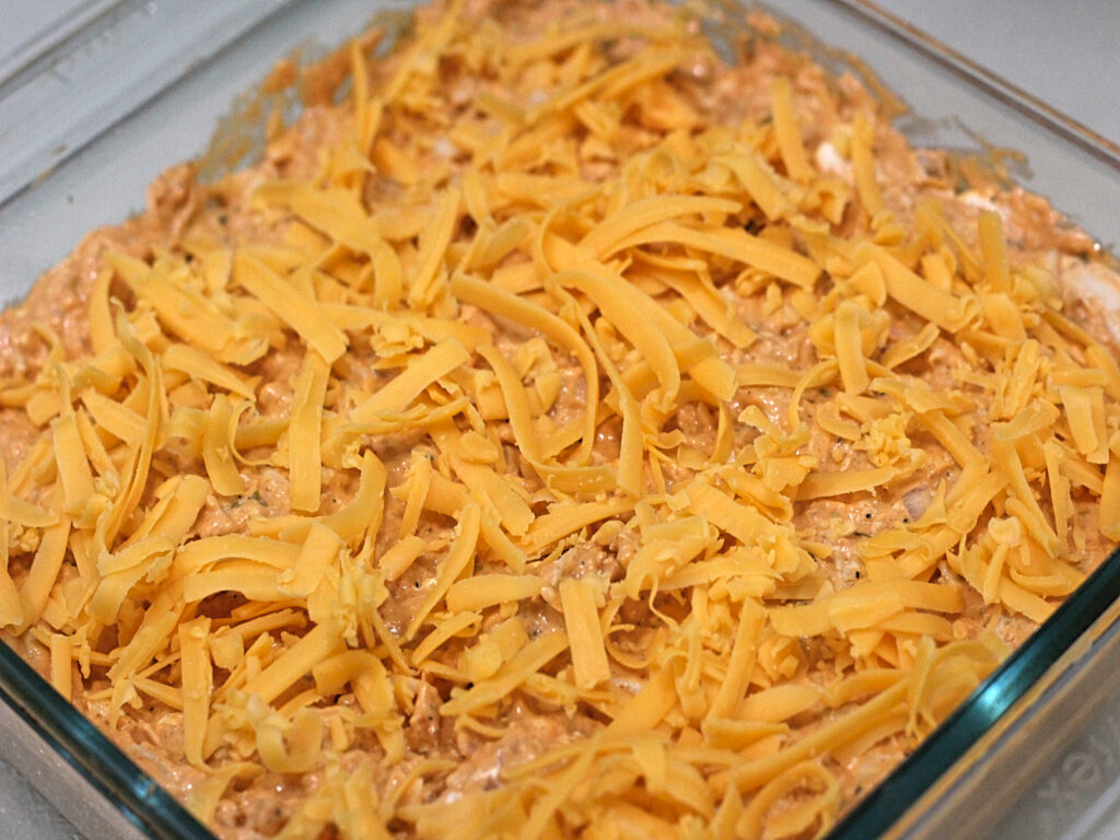 dish of unbaked dip