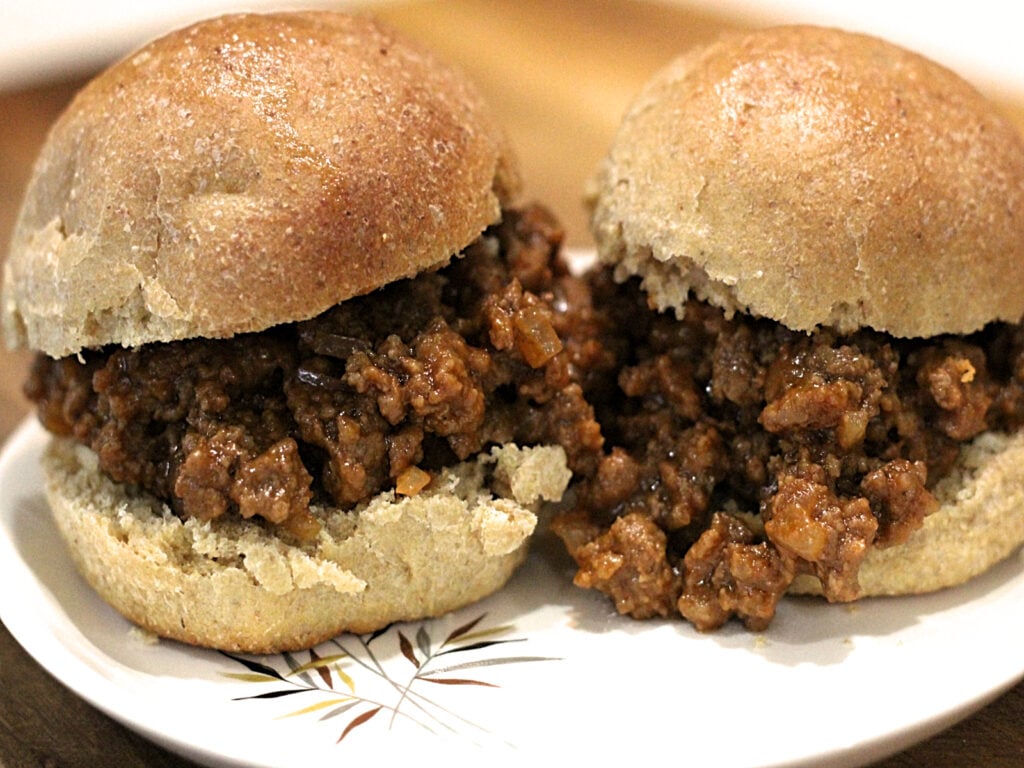 sloppy joes on a homemade roll