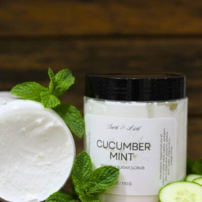 cucumber mint whipped sugar scrub