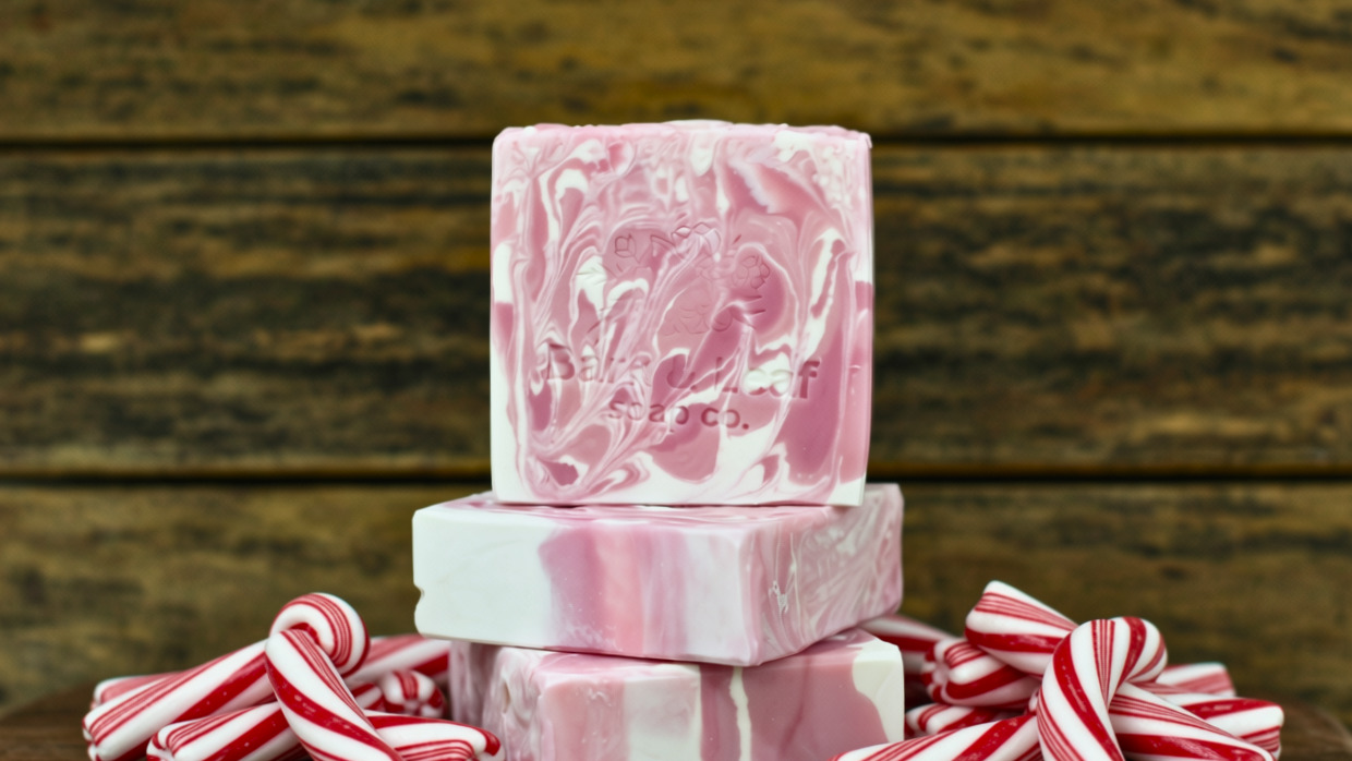 peppermint swirl bar soap